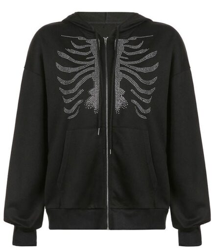 Rhinestone Skeleton Hoodie